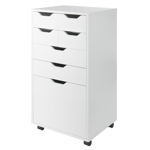 Winsome Halifax Mobile Storage Cabinet with 7 Drawers in White,