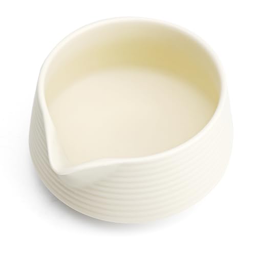 UOCAI Matcha Keramische matcha-kom, matcha kom, Japanse Matcha Thee set mok 500 ml voor theestoom keuken latte familie vriend wit