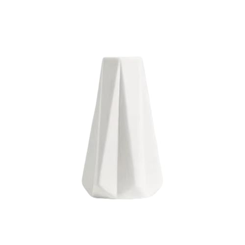 Jarrones de cerámica blanca acanalados, pequeños jarrones decorativos para centro de mesa, boda, cena, oficina, dormitorio