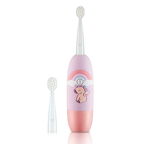 WISLIBE Kids Electric Toothbrush Rechargeable, Soft Bristles, 3 Clean Modes, Easy-Press Power Button for 2-6 Years Children and Toddlers