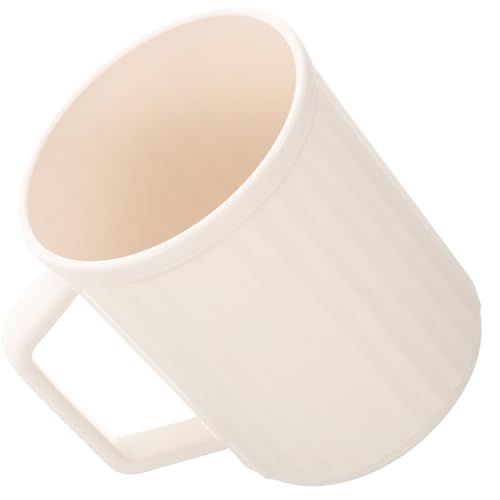 KOMBIUDA Vaso para Cepillos de Dientes Blanco Grande, Taza de Baño Reutilizable de Plástico Resistente, Soporte Irrompible y Ligero para Enjuague Bucal, Adecuado para Viajes y Reutilizable
