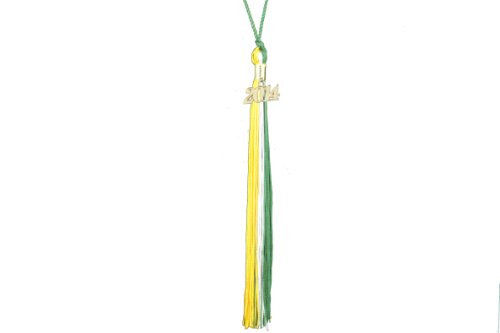 Graduation Tassel with 1992 Year Charm (Gold/Green/White)