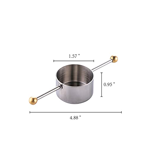 Stainless Steel Bar Jigger With Handle Measuring Tool For Whiskey Cocktail Tequila Liquor Barware 2 Pcs (Silver) #TOP1