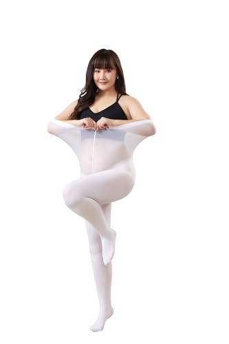 Image of MOOCHI 2 Pairs Women's Plus Size Opaque Tights Control Top High Waist Ultra Soft Elastic
