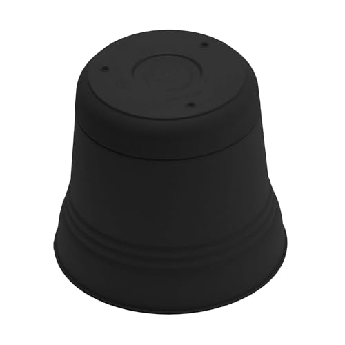 Pot de fleurs noir de qualité supérieure Bloem Saturn 30,5 cm au design épuré - 8