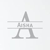 Adesivo per porta con nome – Aisha – grigio chiaro