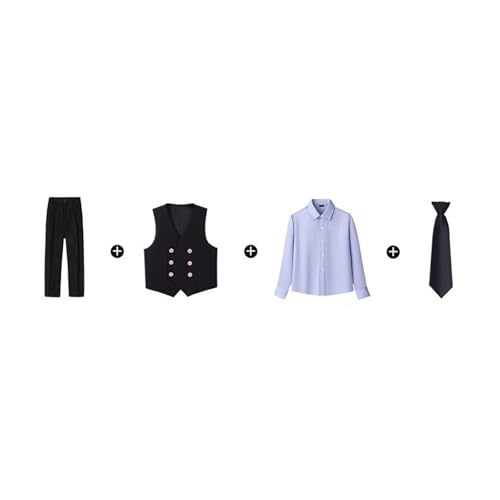 Traje de niño uniforme escolar con chaleco pantalones y camisa 5