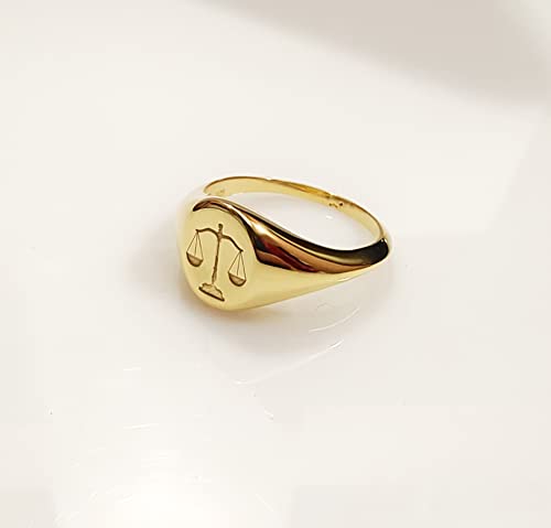 Sterling silver libra ring, Zodiac ring, Scales ring, Balance jewelry, Scales of Justice ring, Silver Lawyer Ring, Zodiac Ring, Signet Ring4