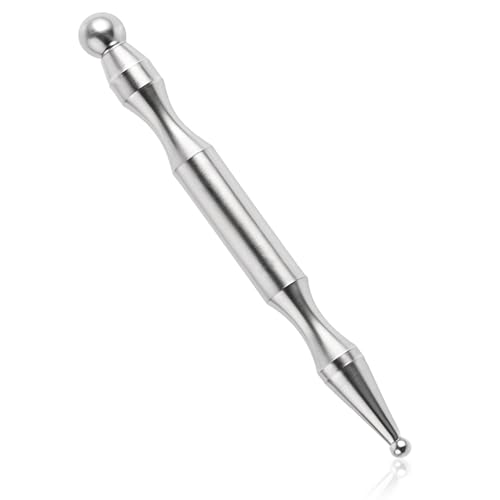 YBEATY Bolígrafo de acupuntura de doble cabeza, herramientas de masaje manual de acero inoxidable, barra de punto de activación, herramienta de masaje Merdian para terapia de tejido profundo para