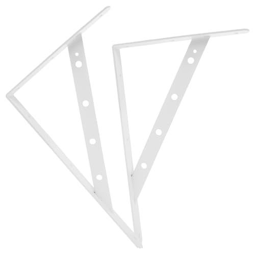 IMIKEYA キャビネットサポートブラケット2個:鉄製三角形の棚マウント - 壁掛け - パントリークロー とバスルーム収納用のコーナー棚ブラケット