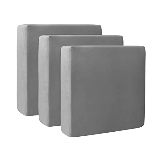 Velvet Couch Covers for 3 Cushion Couch,Stretch Individual Seat Cushion Covers Separate Sofa Seat Slipcover Protectors for Living Room Home Furniture Decor