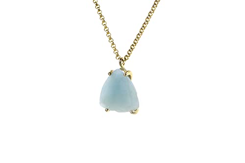 Collier aigue-marine personnalisable et pendentif en véritable pierre bleue Anemone Jewelry
