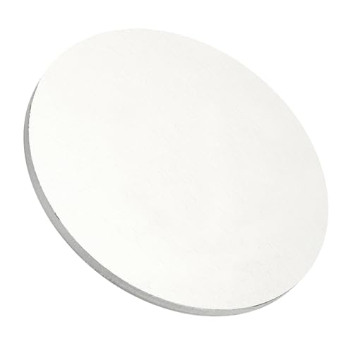 PATIKIL 1060 Aluminum Sheets and Plates, Dia.150mm / 5.91mm Thick 1/4" (3 Gauge) Aluminum Metal Discs Stamping Blanks for Crafting Industry Metal Stamping, Silver Tone