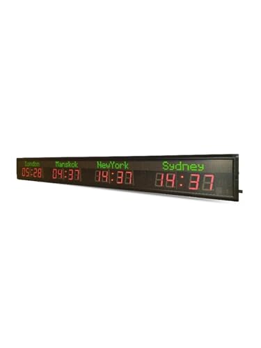 Cronómetros DIRIGIÓ. World Clock International Hotel International Time Zone Clock Gym Boxing Natación Entrenamiento Temporizador de Cuenta Regresiva (4 Ciudad/Zona) para gimnasios en el Garaje de c