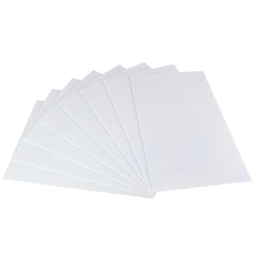 Image of Jtnohx Stiff Felt, 2mm Thick Felt Sheets for Crafts, 8 inchx12 inch Hard Felt Fabric Squares 8Pcs for DIY Projects (White)