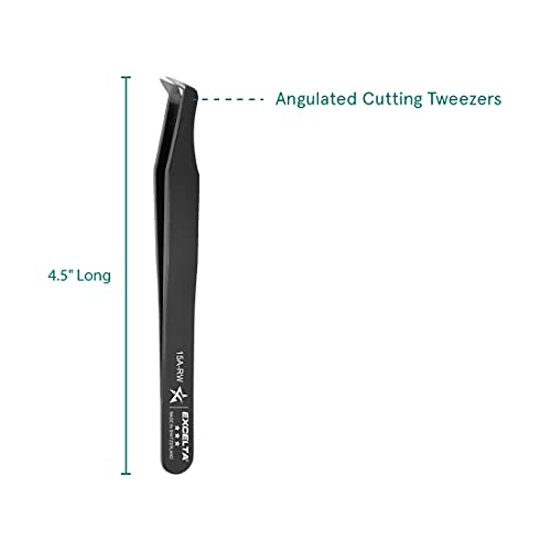 Excelta Cutting Tweezers, Angulated Tweezers, Three Star, Carbon Steel, 0.1" Height, 0.393" Wide, 4.5" Length - Image 2