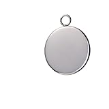 OSALADI 50 Stück Edelstahl Anhänger Rohlinge Runde Cabochon Fassung DIY Schmuckzubehör für...
