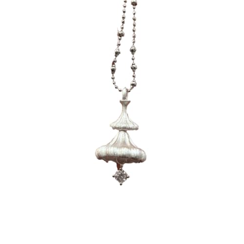 Chaîne de clavicule parapluie en argent brossé pour sublimer vos costumes
