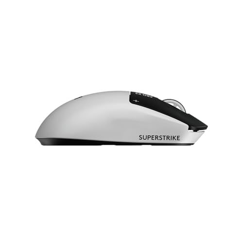 Image of Logitech G PRO X2 SUPERSTRIKE LIGHTSPEED Wireless Gaming Mouse, Ultra-Fast Performance, Ultra Lightweight (61 g), Customizable Click Haptics, USB-C charging, for PC /Mac /Laptop - White