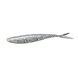 Lunker City Fishing 4.5' Freaky Fish Split Tail Soft Plastic Minnow Bass Lure Stick Bait Shad Jerkbait, 8 Per Bag, Made in The USA - Chrome 104