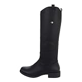  Ital Design Damenschuhe Stiefel Flache Stiefel, 5685-, Kunstleder, Schwarz, Gr. 37