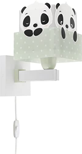 Dalber Lámpara Aplique Infantil De Pared Panda Verde 63169H E27 6