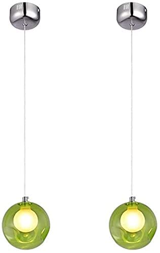 Lámpara de araña de lujo LED G4 en pack de 2 unidades con pantallas de bola de cristal color rojo
