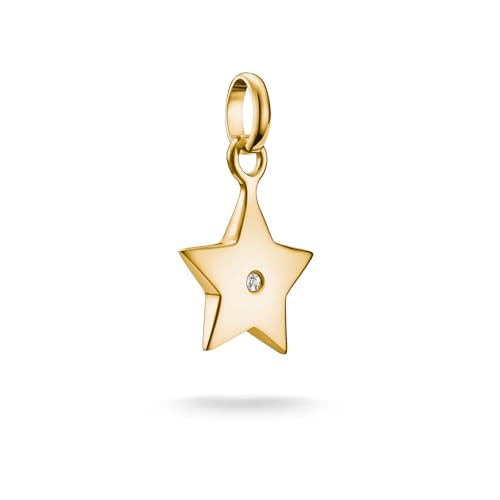 Colgante estrella de plata dorada Thomas Sabo con piedra blanca de lujo