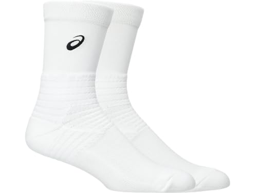 ASICS Unisex RESOLUTION CREW SOCKS Tennis Accessories M BRILLIANT WHITE