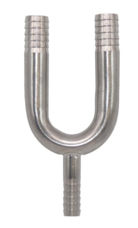 Pièce en Y barbelée en acier inoxydable 0,95 cm raccord trois voies tuyau flexible