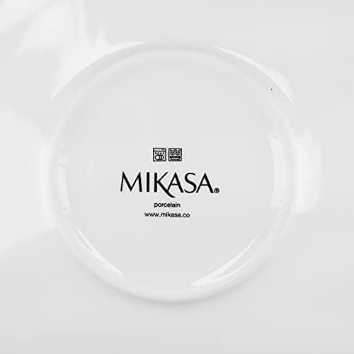 Mikasa Camberlie Dinner Set, White Porcelain Scandi Style Plates and Bowls, 12-Piece Set