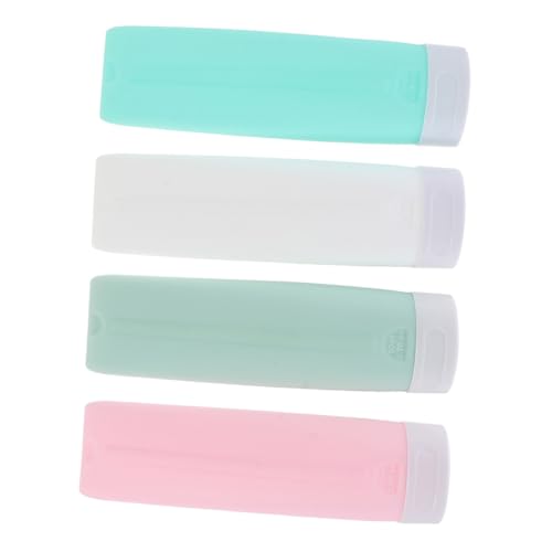 SAFIGLE 4個 シリコン製詰め替えボトル 漏れ防止軽量トラベル容器 温泉や旅行用に ハンド シャンプー対応