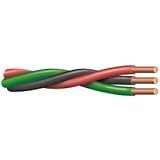 Cut to Length 10-2/12-2/14-2 Wire W/Ground (RED, Green, Black) Twisted Submersible Water Well Pump Cable Wire 600V Copper Cut in 10ft Continuous increments: You Pick Quantity! (100', 10-2)