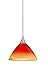 Besa 1XT-1743SL-SN Art Glass One Light Pendant from Domi Collection in Pewter, Nickel, Silver Finish,