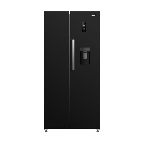 HYE Side By Side American Fridge Freezer - 444L Frost Free Water Dispenser Black