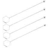 Cabilock 4piezas Palos para Mezcladores de Bebidas para Cócteles Suministros de Bar Palitos Metálicos para Mezclar Agitadores de Bebidas Palillos de Cóctel para Leche y Té Uso Cafetería