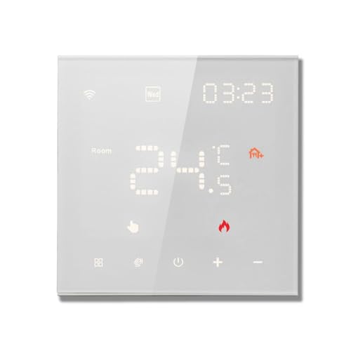 NJTHNTJR Tuya Wifi Inteligente Termostato Calefacción por Suelo Radiante Termostato Casa Inteligente Calefacción Eléctrica de Control de Voz Led Pantalla A Color