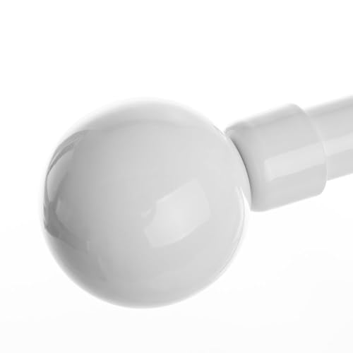 Miniatura 5 de Lolahome Set De Barra De Cortina Extensible De 122 A 210 Cm, 2 Escuadras Y 2 Terminales Blanco De Metal