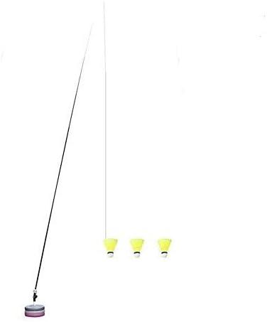 HTYG Badminton Trainer, Badminton Training Device Portable Solo Equipment Practice Training Aid, Elastic Rod Self-study Rebound Power Base Practice Set