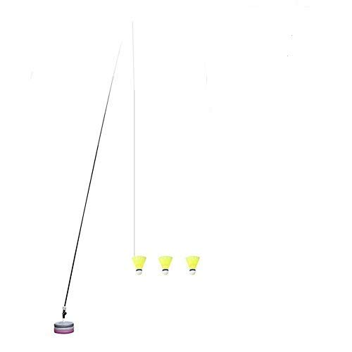 HTYG Badminton Trainer, Badminton Training Device Portable Solo Equipment Practice Training Aid, Elastic Rod Self-study Rebound Power Base Practice Set