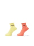 [THE NORTH FACE] [ザ・ノース・フェイス] 靴下 TNF Logo 2P Ankle TNFレモン/コーラルクラッシュ S