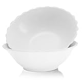 BoaLumi Ceramic Salad bowl,24 ounce Soup Bowls for Kitchen,Pasta Bowls for Dinner,White Ramen Bowl,S