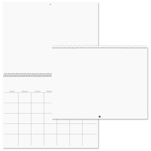 Blank Scrapbook Wall Calendar, Undated, 12-Inch x 9-Inch Size Closed, 18-Inch Size Open, Large...