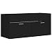 Produktbild vidaXL Waschbeckenunterschrank Waschtisch Unterschrank Badmöbel Badschrank Badezimmerschrank Badezimmer Schwarz 100x38,5x46cm Spanplatte