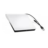 KHAYA 外付け DVD ドライブ USB ポータブル 光学ドライブ ノート PC デスクトップ 一体型 PC 対応 コンパクト 持ち運び便利 ディスク読み取り 外付け CD DVD プレイヤー (ホワイト)