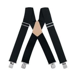 Rooster Group 115 Heavy Duty Men's 2-Inch Wide Utility Suspenders in Black