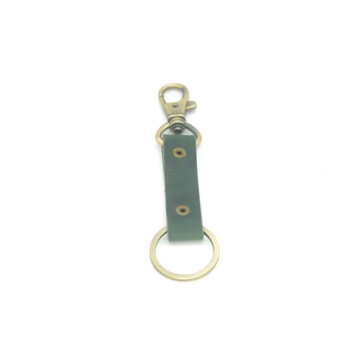 Image of JJNUSA Genuine Leather Keychain Walnut Leather Key Holder Mens Belt Key Chain Ring Fob