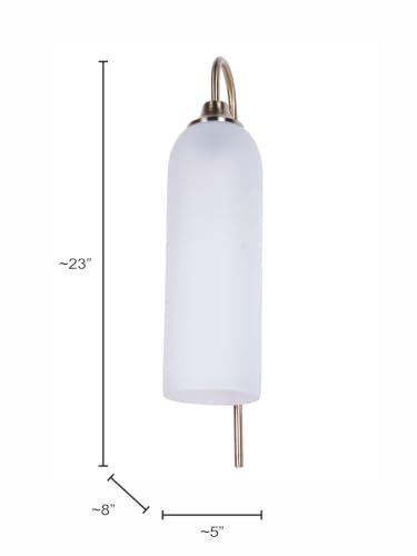Image of HL Home Lighting Glass Wall Mount Light Gold Metal Sconce Modern Wall Lamp | Headboard Lighting Fixture Lights for Living Room, Bedroom, Bedside