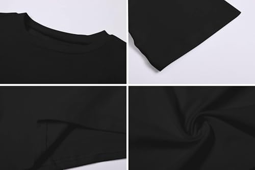 Image of Betusline Girl's 2 Piece Outfits Short Sleeve Fashion Top and Elastic Waist Casual Button Shorts Set