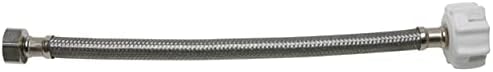 Fluidmaster B1T12CS CLICK SEAL Toilet Connector, Braided Stainless Steel - 3/8 Female Compression Thread x 7/8 Female Ballcock Thread, 12-Inch Length